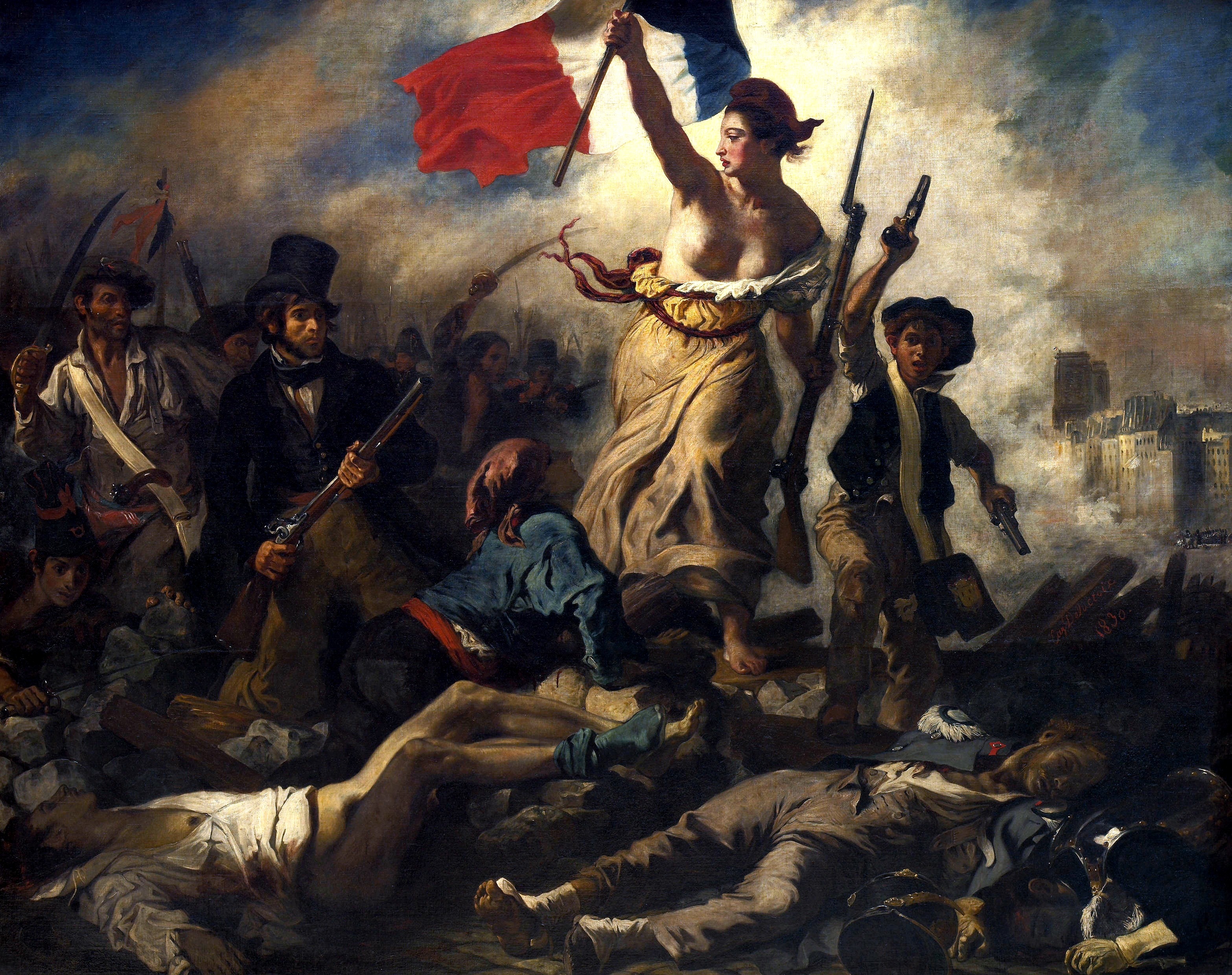 Eug�ne Delacroix, Liberty Leading the People, 28 July 1830 (1830, Oil on canvas, Louvre Museum, Paris)