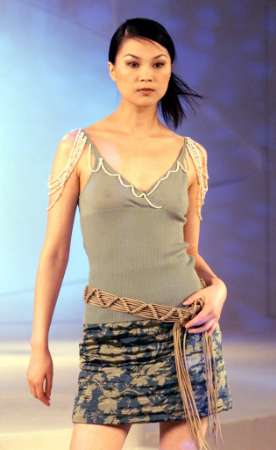 Chinese design company Spring Bamboo fashion show, Shanghai, April 26, 2002.