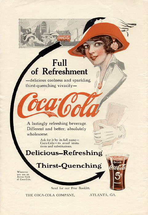'Full of Refreshment' Coca-Cola magazine ad, May 1913.