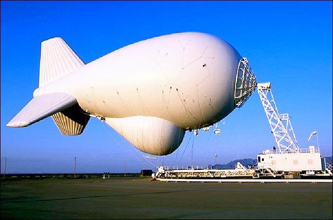 A type of Air Force surveillance balloons that could be used against attacks in Iraq, October 2003.