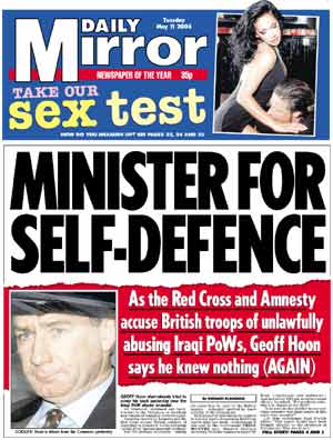 The Daily Mirror frontpage, May 11, 2004.