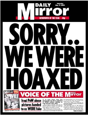 The Daily Mirror frontpage, May 15, 2004.