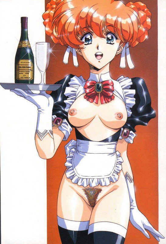 Art of a nude female servant from a work by Manga Studios, Japan.