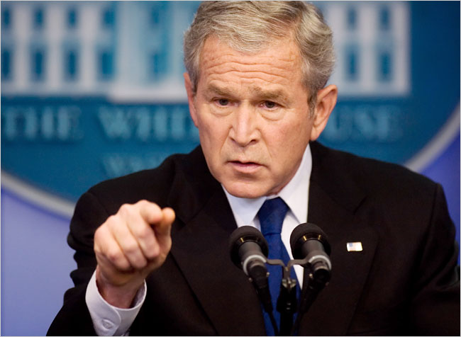 U.S. President George W. Bush during a press conference at the White House, December 4, 2007.
