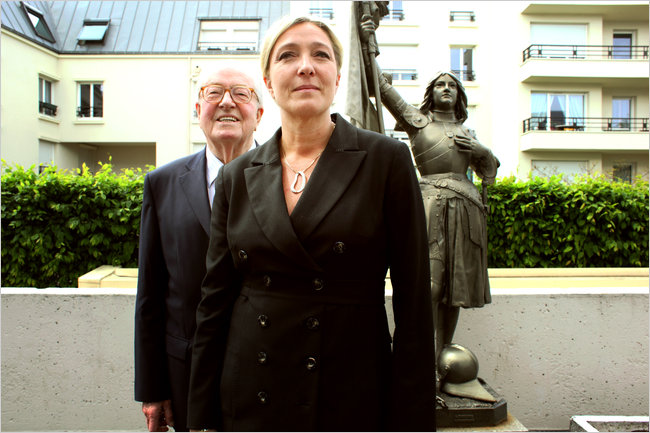 Marine le Pen with her father, Jean-Marie le Pen, May 2010.
