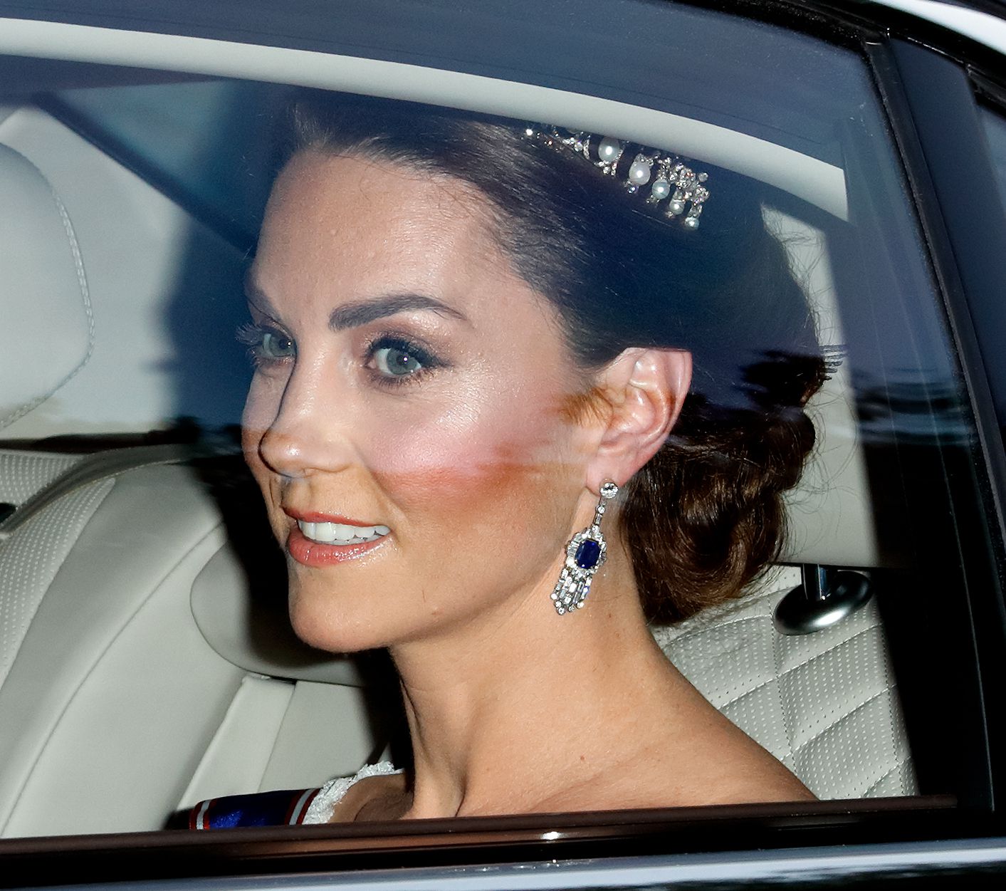 Kate Middleton the Duchess of Cambridge arrives at Buckingham Palace ahead of a State Banquet hosted by Queen Elizabeth II, June 3, 2019.