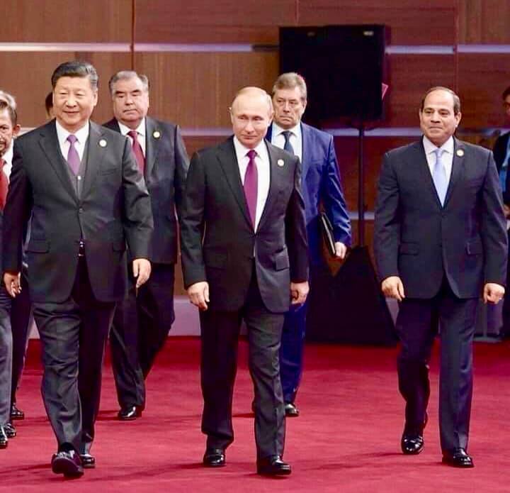Chinese President Xi Jinping, Russian President Vladimir Putin and Egypts President Abdul-Fattah AsSisi during Belt and Road Initiative (BRI) meeting, Beijing, April 26, 2019.