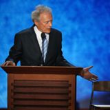 ‎Actor Clint Eastwood addresses an empty chair and questions it as if it were [The Bastard] as he endorses Republican presidential nominee Mitt Romney during the final session of the Republican National Convention in Tampa, Florida, August 30, 2012.

التعليق هنا.
https://www.facebook.com/EveryScreen/posts/430016620368827‎