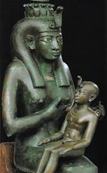 ‎Statute of 'Isis Suckling Horus,' bronze, Karnak, Late Period (664-332 B.C.), Egyptian Museum, Cairo.

الجودة الكاملة للصورة هنا.
http://everyscreen.com/photos_15/Isis_Horus_01.jpg

النعليق هنا.
https://www.facebook.com/EveryScreen/posts/503938669650546‎