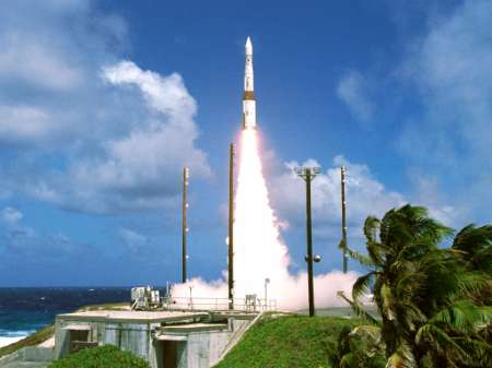 American 'exoatmospheric kill vehicle (EKV) interceptor' launched from the Republic of the Marshall Islands.
