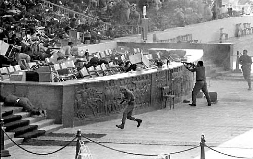Assassination of Egyptian President Anwar As-Sadat, Cairo, October 6, 1981.