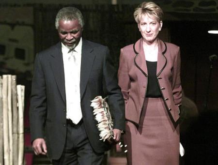 South African President Thabo Mbeki and Carly Fiorina, Hewlett-Packard CEO, Johannesburg, September 3, 2002.