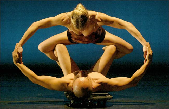 Danielle Arico, above, and Pi Keohavong of Momix troupe in Opus Cactus, Joyce Theater, New York, September 23, 2003.