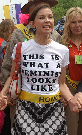 Actress Ashley Judd marches during an abortion and protecting women's reproductive rights rally and march, the National Mall, Washington, April 25, 2004, 