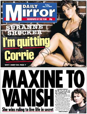 The Daily Mirror frontpage, May 14, 2004.