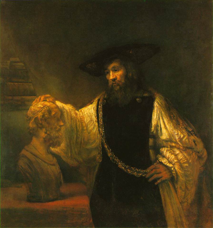 Rembrandt Harmenszoon van Rijn's Aristotle Contemplating the Bust of Homer (1653), Metropolitan Museum, New York.