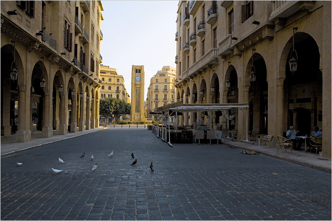 Place d'Étoile, a centerpiece of reborn Beirut, is usually bustling, but on a weekday morning in early August 2006 it's all but empty.