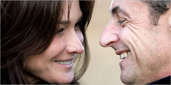 Carla Bruni, the former model, and her new boyfriend, President Nicolas Sarkozy of France, Egypt, December 2007.