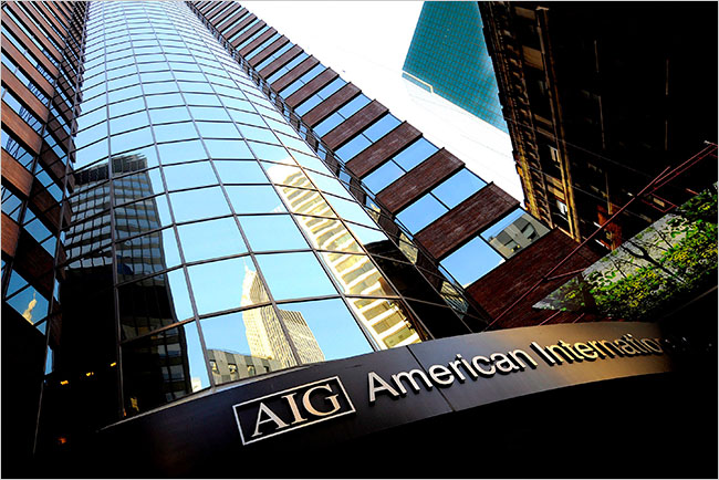 The giant insurer AIG's headquarters, New York, February 2009.