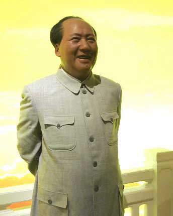 A wax work on China's late Chairman Mao Tse Tong (Mao Zedong) exhibited at the wax museum, as part of China's National Museum, just before the scheduled September 29, 2004 openening, Beijing.