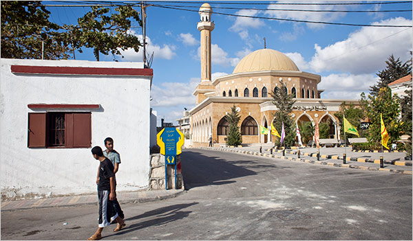 The mosque built by the money of Hezbollah's billion-dollar pyramid scheme, Mahroub, the village where Hezbollah's manager of the scheme, Salah Ezzedine, was raised, September 2009.
