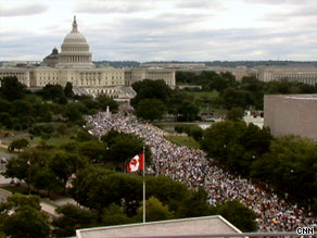 Hundreds of thousands of taxpayers storm Washington, D.C., to take their fight against excessive spending, bailouts, growth of big government and soaring deficits to the front door of the U.S. Capitol, September 12, 2009.