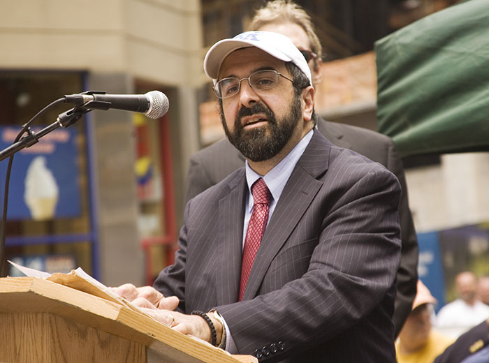 Robert Spencer of Jihadwatch, speaks passionately about jihad, sharia, and why the idea of a mosque in the Ground Zero spot is so wrong, during a rally against the proposed mosque in the site organized by Stop Islamization of America associations, Ground Zero, New York, June 6, 2010.