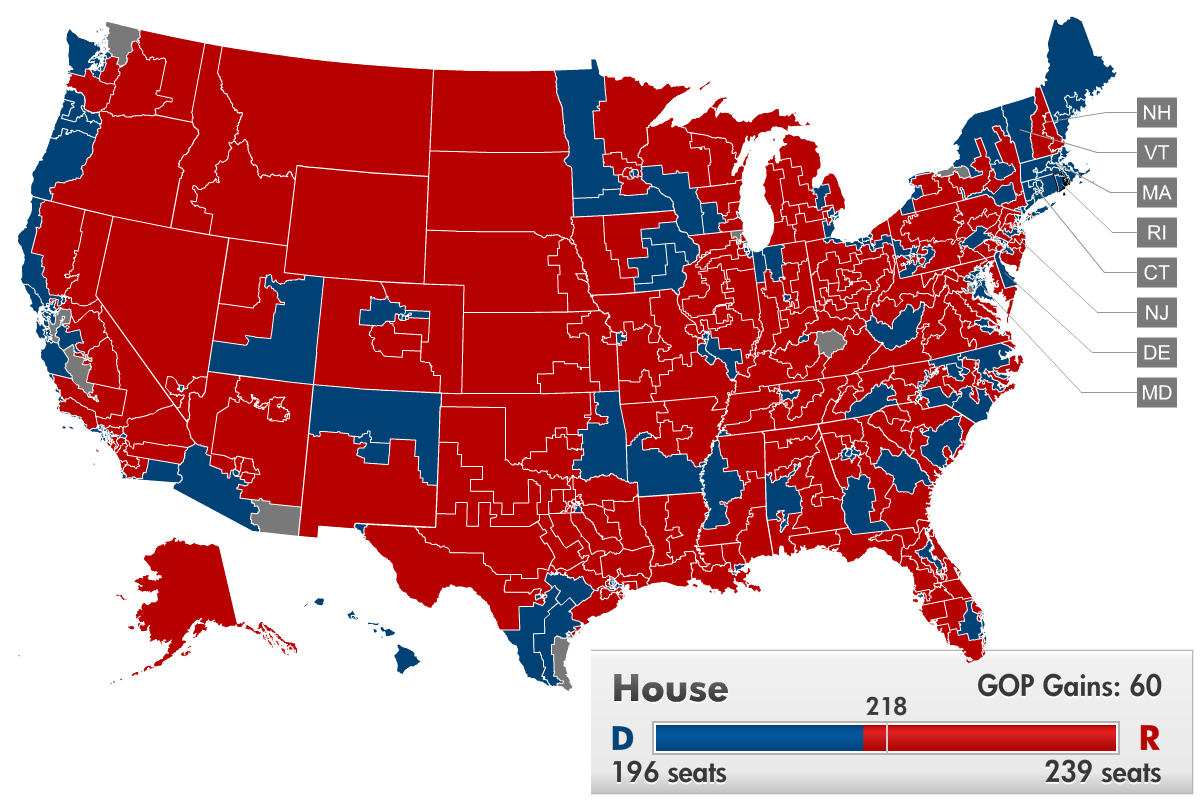 Results of U.S. House election of November 2, 2010.