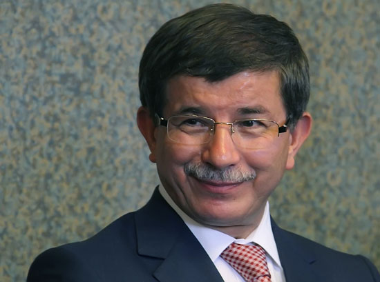 Turkish Froeign Affairs Minister, Ahmet Davutoglu, during a joint press conference with his Egyptian counterpart, Mohammed Al-Oraby, following their talks, Cairo, July 2, 2011.