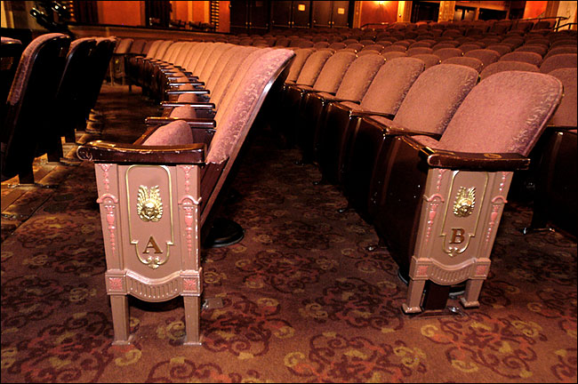 Seats at the American Airlines Theater, Broadway, New York, October 2004.