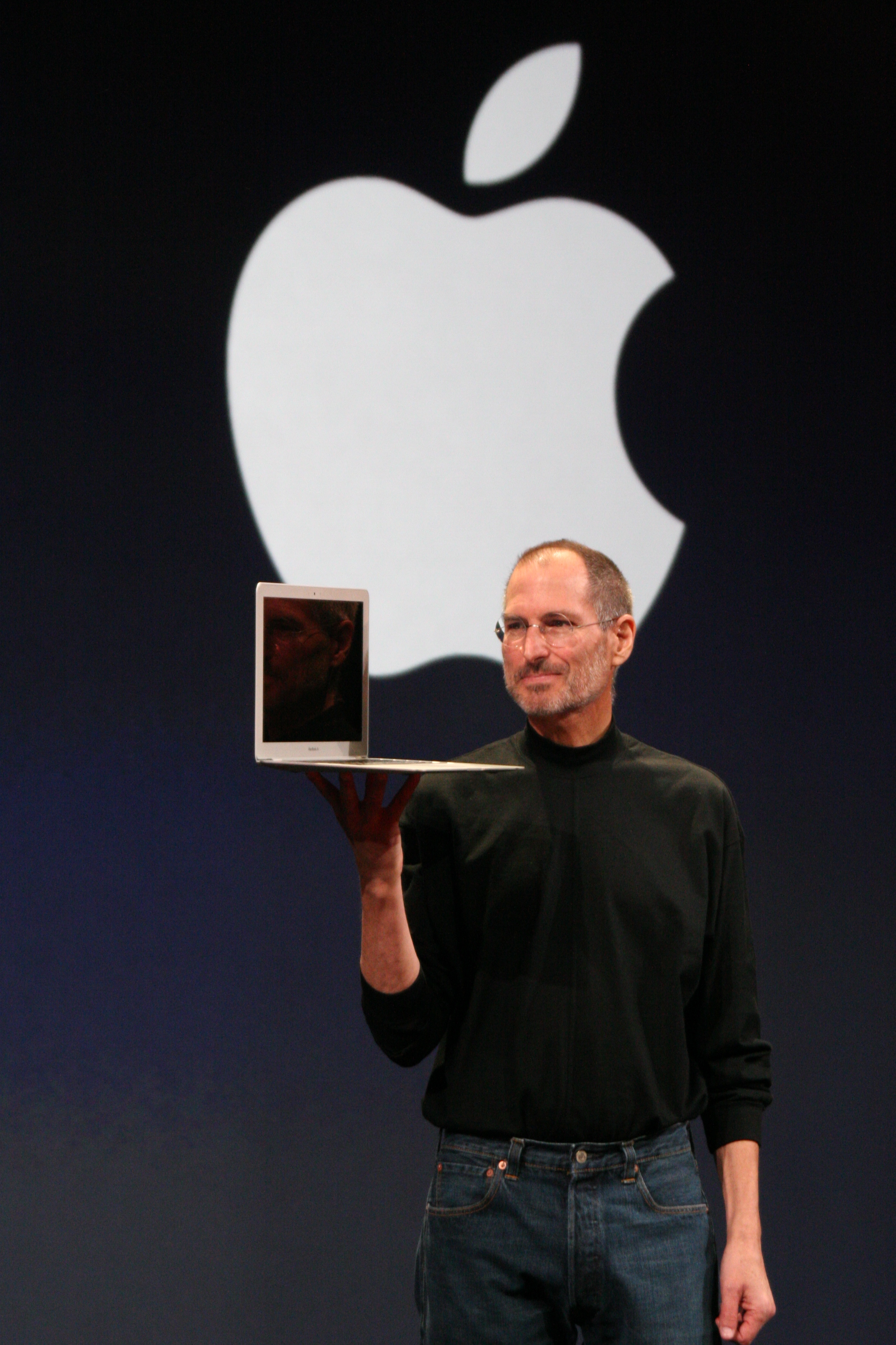 Steve Jobs introduces 'MacBook Air' at MacWorld Conference & Expo 2008, Moscone Center, San Francisco, California, January 2008.